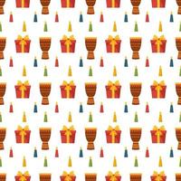 Happy Kwanzaa Holiday African Seamless Pattern Design with Festival Style Element on Template Hand Drawn Cartoon Flat Illustration vector