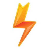 Small lightning bolt icon, cartoon style vector