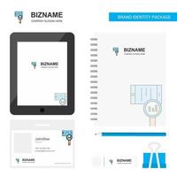 Search in smart phone Business Logo Tab App Diary PVC Employee Card and USB Brand Stationary Package Design Vector Template