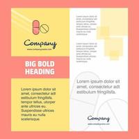 Medicine Company Brochure Title Page Design Company profile annual report presentations leaflet Vector Background