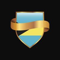 Bahamas flag Golden badge design vector