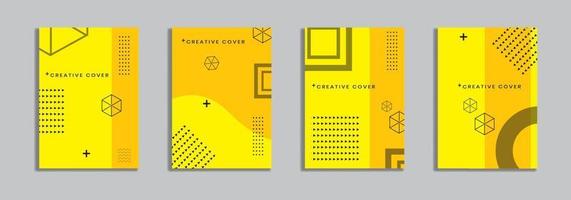 Cover design with memphis style. background of geometric shapes. minimal pattern. Can be used for banners, placards, posters, leaflets, etc. Vector template