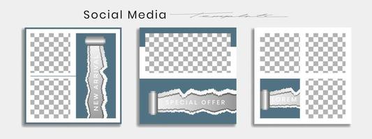 Editable social media templates, Instagram story collections and post frame templates, layout designs, Mockups for marketing promotions, covers, banners, backgrounds, square puzzles, vector elements