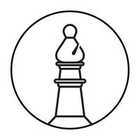 Rounded a bishop chess piece line art icon for apps or websites vector