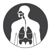 Rounded the human respiratory system or respiratory tract flat icon for apps and websites vector