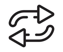 Repeat playback or replay line art icon for apps and websites vector
