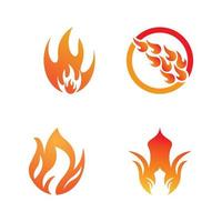 Fire logo design illustration and fire symbol vector