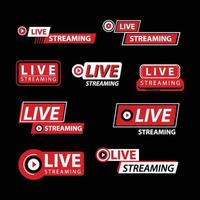 YouTube Live Streaming Badges Set vector