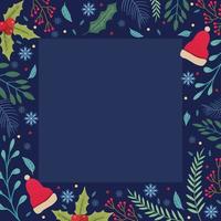 Winter Element With Floral Background vector