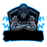 Blue Ninja Gaming With Joystick Logo Icon PNG Transparent