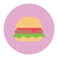 ilustración de vector de hamburguesa en un fondo. símbolos de calidad premium. iconos vectoriales para concepto y diseño gráfico.