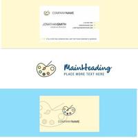 Beautiful Paint tray Logo and business card vertical Design Vector
