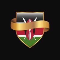 Kenya flag Golden badge design vector