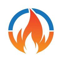 Fire logo design illustration and fire symbol vector