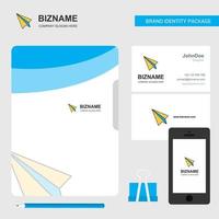 Paper plane Business Logo File Cover Visiting Card and Mobile App Design Vector Illustration