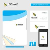 Paper plane Business Logo File Cover Visiting Card and Mobile App Design Vector Illustration