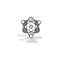 vector de icono gris lleno de línea plana de icono web nuclear