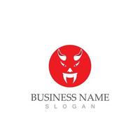 Devil logo vector design and symbol icon illustration