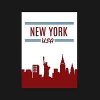 illustration vector of new york city skyline perfect for print,apparel,etc.