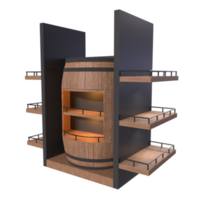 3D Rendering Of Whiskey Barrel Stand png