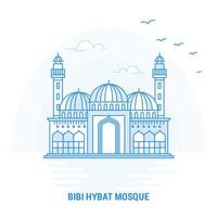 bibi hybat mosque azul hito fondo creativo y plantilla de póster vector