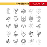 Thanksgiving Black Line Icon 25 Business Outline Icon Set vector