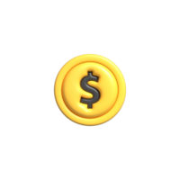 3d dolar coin icon render. Isolated icon. png