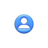 Icono de redes sociales de perfil 3D. icono aislado png