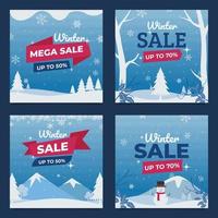 Winter Sale Social Media Posts Template vector