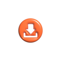 3d download icon. Isolated icon png