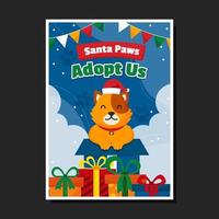 Santa Paws Adoption Poster vector