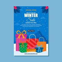 plantilla de póster de rebajas de invierno vector