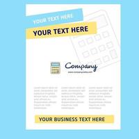 Calculator Title Page Design for Company profile annual report presentations leaflet Brochure Vector Background