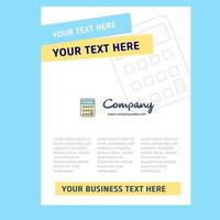 Calculator Title Page Design for Company profile annual report presentations leaflet Brochure Vector Background