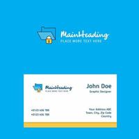 Locked folder logo Design with business card template Elegant corporate identity Vector