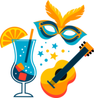 brasilien karneval emblem. Illustration png