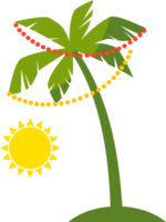 Decorated palm tree. Illustration png
