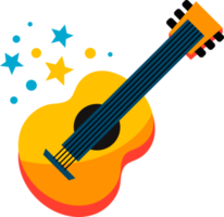 Bright guitar. Illustration png