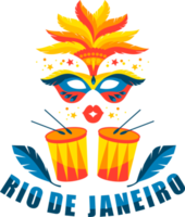emblème du carnaval du brésil. illustration png