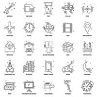 25 conjunto de iconos de línea de mezcla de concepto de negocio vector