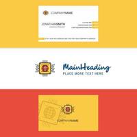 Beautiful Processor Logo and business card vertical Design Vector