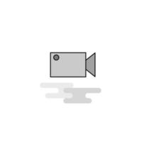 Camcoder Web Icon Flat Line Filled Gray Icon Vector