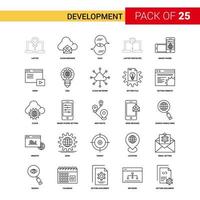 Development Black Line Icon 25 Business Outline Icon Set vector