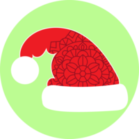 Red hat with a Christmas pattern Santa Claus. png