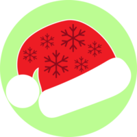 Red Christmas hat with snowflakes. png