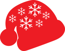 chapeau de noël rouge avec des flocons de neige. png