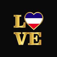 tipografía de amor los altos bandera diseño vector letras de oro