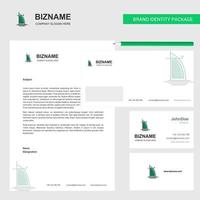 Dubai hotel Business Letterhead Envelope and visiting Card Design vector template