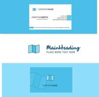 Beautiful Map Logo and business card vertical Design Vector