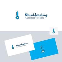 Thermometer vector logotype with business card template Elegant corporate identity Vector